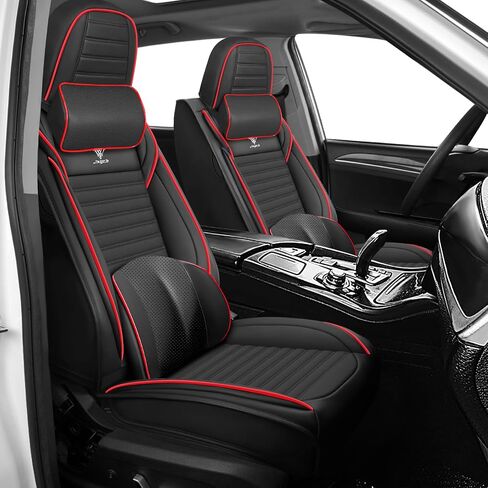 Seat Covers Full Set Fit for Nissan Rogue 2015-2025, Breathable and Comfortable Leather Car Seat Cover, Standard Waterproof Cushion Cover Auto Interior Accessories (Black) in Saudi Arabia