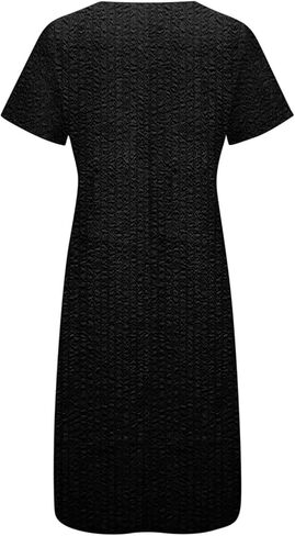 فساتين ماكسي لكبار السن 2025 العصرية قصيرة الأكمام Tshirt فستان الصيف زهور الأزهار الشاطئ in Kuwait