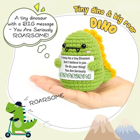 OCCdesign Mini Father's Day Birthday Gifts for Dad from Daughter Son RAWR I Love You Daddy Handmade Crochet Cute Small Dinosaur Father's Day Presents for Daddy Dad Bonus Step Father in Law New Father in Kuwait
