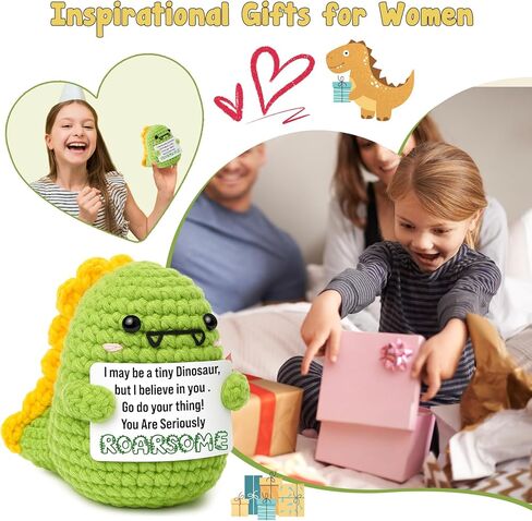 OCCdesign Mini Father's Day Birthday Gifts for Dad from Daughter Son RAWR I Love You Daddy Handmade Crochet Cute Small Dinosaur Father's Day Presents for Daddy Dad Bonus Step Father in Law New Father in Kuwait