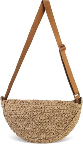 Straw Crossbody Bag for Women 2025 Summer Woven Beach Purse Fashion Handmade Crochet Shoulder Bag in Kuwait