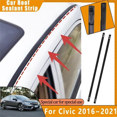 Black Rubber Waterproof Roof Gutter Seal Tape Sticker Accessories(Left 1pcs) in Saudi Arabia