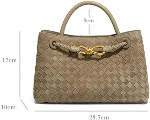 Suede Woven Tote Bag for Women Retro Woven Bag Handbag Bow Shoulder Satchel Suede Crossbody Purse Top Handle Tote Handbags in Saudi Arabia