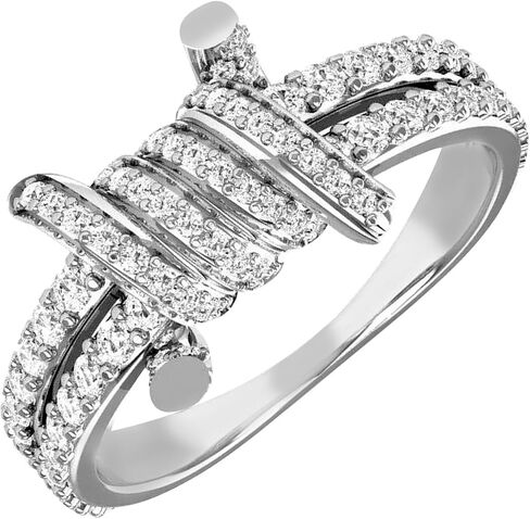 LeCalla 925 Sterling Silver CZ Rings for Women | Barbed Wire Eternity Bands Ring | Cubic Zirconia Eternity Wedding Band Promise Rings for Her(Size 5-8 No.) in Saudi Arabia