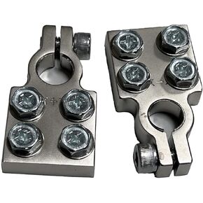 زوج من SAE 4 بقعة مسطحة بطارية طرفية الصوت أعلى ما بعد 4/0 AWG العروات + البراغي in Kuwait