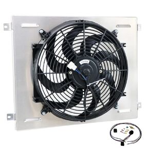 Aluminum Radiator Shroud&14'' Electric Fan Assemble for 1967-1970 Ford Mustang 1968-1969 Torino/63-69 Fairlane Mercury Comet 302 V8, 20''W in Kuwait