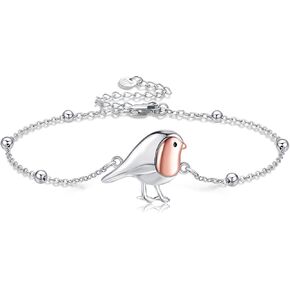 Robin Bird Bracelet Sterling Silver Robin Bird Lover Gift for Women in Saudi Arabia