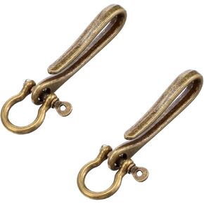2 Pcs Fish Hook Key Chains, Belt Clip for Keys Antique Bronze Fish Hook Key Chains Retro Wallet Clip Belt Buckle Pocket Clips U Shaped Keychain for Men Women in Saudi Arabia