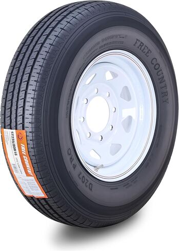 Free Country Trailer Tire Wheel Assembly ST235/80R16 10-Ply E 123L 8 Lug on 6.5" PCD White Spoke Rim in Kuwait