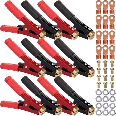 Kingdder 12 Pcs Battery Jumper Cable Clips Heavy Duty Car Battery Charger Clamps Pure Copper 500-1000a with Insulating Sheath Jumper Cable Ends for Cables All Kinds of Cars and Boats in Saudi Arabia