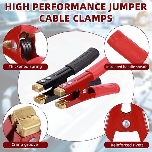 Kingdder 12 Pcs Battery Jumper Cable Clips Heavy Duty Car Battery Charger Clamps Pure Copper 500-1000a with Insulating Sheath Jumper Cable Ends for Cables All Kinds of Cars and Boats in Saudi Arabia