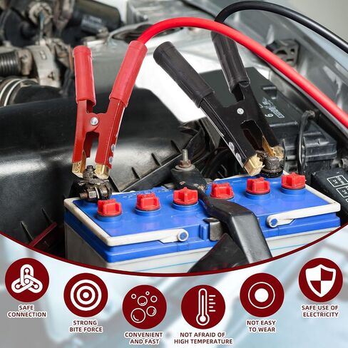 Kingdder 12 Pcs Battery Jumper Cable Clips Heavy Duty Car Battery Charger Clamps Pure Copper 500-1000a with Insulating Sheath Jumper Cable Ends for Cables All Kinds of Cars and Boats in Saudi Arabia