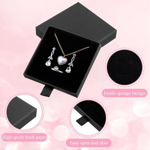 2 Pack Cardboard Jewelry Gift Boxes, Bracelet Gift Box Jewelry Boxes Square Necklace Earring Bracelet Gift Boxes, Small Gift Boxes for Bracelets Earrings Necklaces Jewelry Gift(3.15" x 3.15" x 0.71") in Kuwait