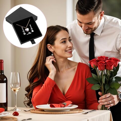 2 Pack Cardboard Jewelry Gift Boxes, Bracelet Gift Box Jewelry Boxes Square Necklace Earring Bracelet Gift Boxes, Small Gift Boxes for Bracelets Earrings Necklaces Jewelry Gift(3.15" x 3.15" x 0.71") in Kuwait