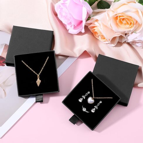 2 Pack Cardboard Jewelry Gift Boxes, Bracelet Gift Box Jewelry Boxes Square Necklace Earring Bracelet Gift Boxes, Small Gift Boxes for Bracelets Earrings Necklaces Jewelry Gift(3.15" x 3.15" x 0.71") in Kuwait