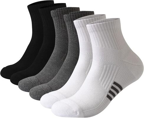 Wildarms Men's 6 Pack Running Socks - Arch Support & Breathable, Moisture-Wicking Cotton Socks for Sports & Outdoor in Kuwait