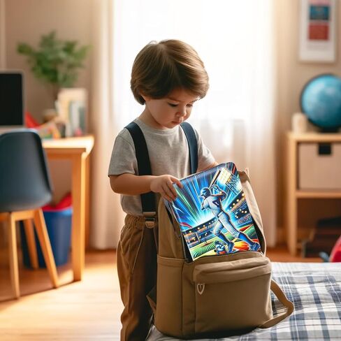 900 Pockets Trading Baseball Card Binder with Sleeves, 50 Removable Pages, 3 Ring Zipper Binder Collectable Card Book Album with Strap, Leather Sport Games Cards Folder, Card Collector Gifts in Kuwait