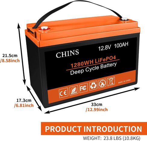 بطارية Cinins LifePo4 2pcs 12v 100ah بطارية الليثيوم | مع 100A BMS | 4500+ دورات عميقة ، لعربة الجولف ، محرك التصيد ، تخزين الطاقة الشمسية ، RV ، التخييم ، تخزين الطاقة المنزلية ، خارج الشبكة الخ. in Saudi Arabia