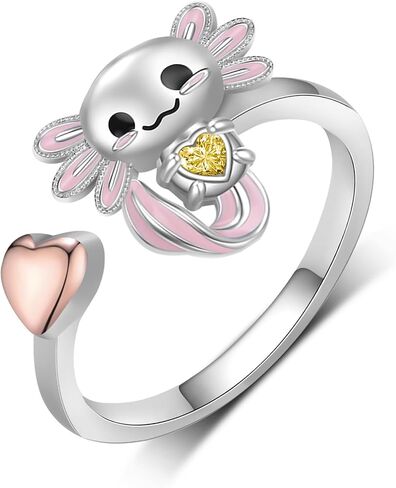 Axolotl Rings 925 Sterling Silver Axolotl Ring Cute Axolotl Jewelry Gift for Women in Saudi Arabia