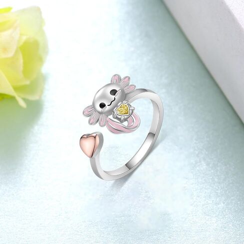 Axolotl Rings 925 Sterling Silver Axolotl Ring Cute Axolotl Jewelry Gift for Women in Saudi Arabia
