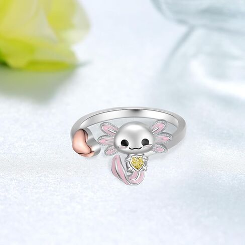 Axolotl Rings 925 Sterling Silver Axolotl Ring Cute Axolotl Jewelry Gift for Women in Saudi Arabia