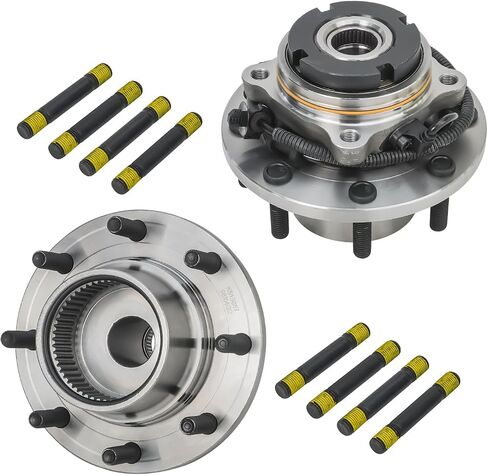 Detroit Axle - 4WD Front Wheel Bearing Hubs for 99-04 Ford F-250 F-350 F-450 F-550 Super Duty [DRW; 4-Wheel ABS], 1999 2000 2001 2002 2003 2004 Ford Wheel Bearing and Hubs Assembly Set Replacement in Saudi Arabia