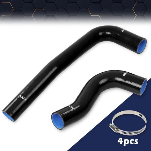 PIT66 Silicone Radiator Hose Kit Compatible with 2003-2010 Dodge Ram 5.9L/6.7L Cummins Diesel Black with Clamps in Saudi Arabia