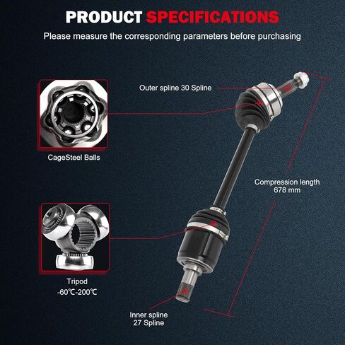 CCIYU 66-4250 الأمامية اليسرى محور محور محور ACURA لـ TSX 2009-2013 ، لـ Honda for Accord 2008-2014 ، Honda for Civic 2014 (1 Pack) in Saudi Arabia