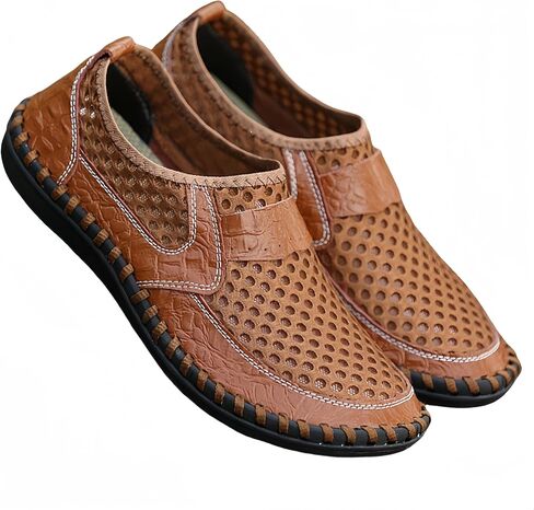 Men's Breathable Mesh Slip-On Loafer Shoes, Wear-Resistant Non-Slip Outdoor Shoes for Hiking, Spring and Summer Plus Size in Saudi Arabia