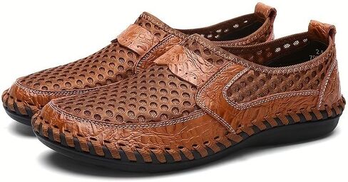 Men's Breathable Mesh Slip-On Loafer Shoes, Wear-Resistant Non-Slip Outdoor Shoes for Hiking, Spring and Summer Plus Size in Saudi Arabia