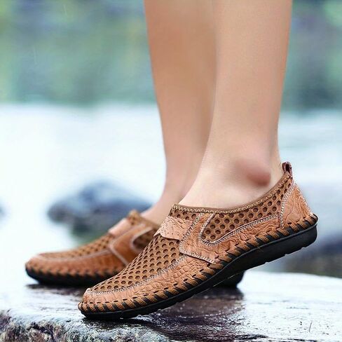 Men's Breathable Mesh Slip-On Loafer Shoes, Wear-Resistant Non-Slip Outdoor Shoes for Hiking, Spring and Summer Plus Size in Saudi Arabia