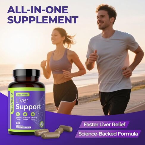 Liver Support Supplement – Liver Cleanse Detox & Repair with Milk Thistle, Turmeric, Dandelion & Artichoke Support | 7-in-1 Herbal Formula Protect Liver | 60 Capsules, 30-Day Supply, Made in USA in Kuwait