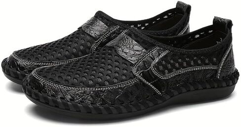 Men's Breathable Mesh Slip-On Loafer Shoes, Wear-Resistant Non-Slip Outdoor Shoes for Hiking, Spring and Summer Plus Size in Saudi Arabia