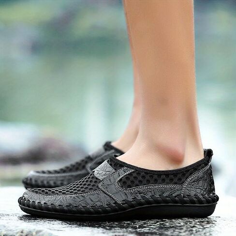 Men's Breathable Mesh Slip-On Loafer Shoes, Wear-Resistant Non-Slip Outdoor Shoes for Hiking, Spring and Summer Plus Size in Saudi Arabia