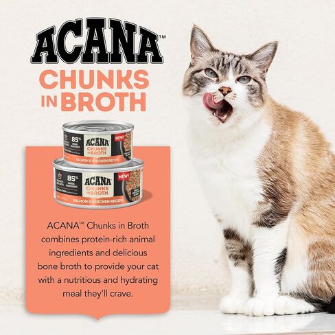 ACANA Chunks in Broth Chicken & Tuna Recipe, 3oz, Wet Cat Food, High-protein, All Life Stages, All Breed Sizes, Chicken, Tuna, 36 ounces, 12 Count(Pack of 1) in Kuwait