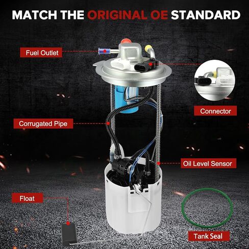 E3747M Electric Fuel Pump Module Assembly Compatible with Chevrolet Silverado 1500 GMC Sierra 1500 2007-2008 4.8L 5.3L 6.0L V8 Replace#19168097 F2758A 2202496218 in Saudi Arabia