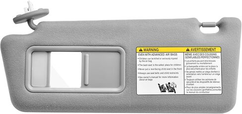 Driver Left Side Sun Visor Replacement Compatible with Tacoma 2005-2015, Sunshade with Light, Part Number 7432004210B0 Gray in Saudi Arabia