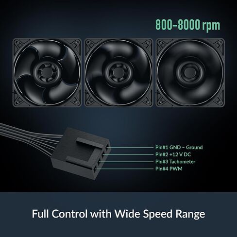 ARCTIC S12038-8K - 120x120x38 mm Server Fan, 800-8000 RPM, PWM Regulated, 4-Pin Connector, 12 V DC, Especially efficient, Black in Kuwait