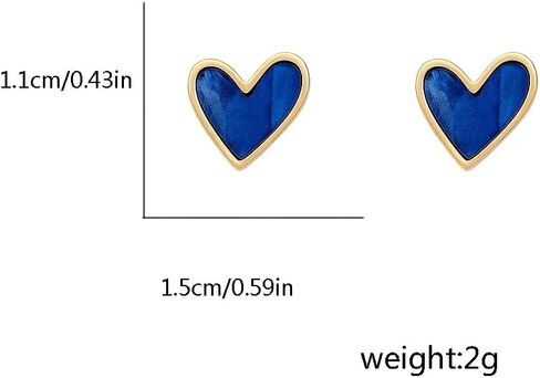 الأزرق الأزرق الأزرق عن أقراط للنساء اللطيفات الفضية الفضية الجنيه الذهب المطلي بالذهب مطلي بالقصور الناقص المصنوع من الأزرار الصغيرة in Kuwait