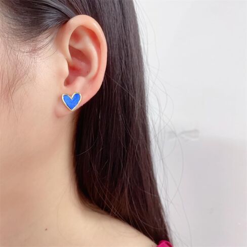 الأزرق الأزرق الأزرق عن أقراط للنساء اللطيفات الفضية الفضية الجنيه الذهب المطلي بالذهب مطلي بالقصور الناقص المصنوع من الأزرار الصغيرة in Kuwait