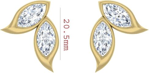 4.00 Carat E-F/VVS-VS Marquise Moissanite Stylist Earring With Screw Back Made in Solid Gold in Kuwait