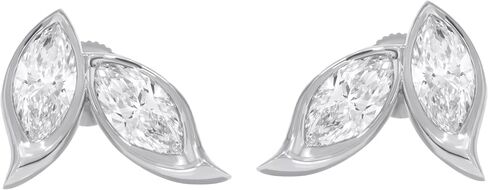 4.00 Carat E-F/VVS-VS Marquise Moissanite Stylist Earring With Screw Back Made in Solid Gold in Kuwait