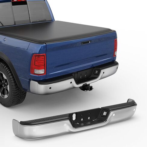MOSTPLUS Chrome Rear Bumper Assembly Compatible for 09-18 Dodge Ram 1500/10-12 Ram 2500 3500 no Parking Sensor Holes Complete Back Step Bumpers in Saudi Arabia