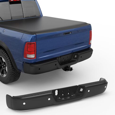 MOSTPLUS Chrome Rear Bumper Assembly Compatible for 09-18 Dodge Ram 1500/10-12 Ram 2500 3500 no Parking Sensor Holes Complete Back Step Bumpers in Saudi Arabia
