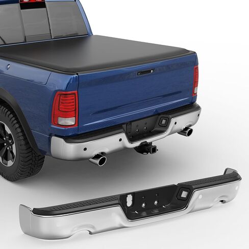 MOSTPLUS Chrome Rear Bumper Assembly Compatible for 09-18 Dodge Ram 1500/10-12 Ram 2500 3500 no Parking Sensor Holes Complete Back Step Bumpers in Saudi Arabia