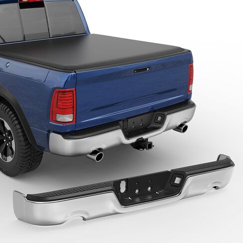 MOSTPLUS Chrome Rear Bumper Assembly Compatible for 09-18 Dodge Ram 1500/10-12 Ram 2500 3500 no Parking Sensor Holes Complete Back Step Bumpers in Saudi Arabia