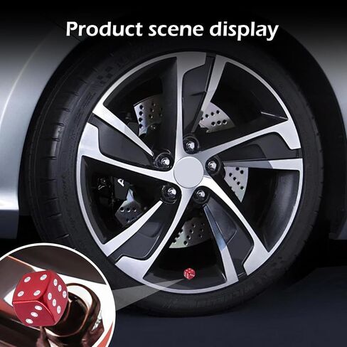 4PCS Dice Tire Valve Stem Caps, Aluminium Alloy Valve Stem Covers, Universal Anti-Leakage Dustproof Tire Air Cap, for Car, SUV, Truck, Bike, Motorcycles (Red) in Kuwait
