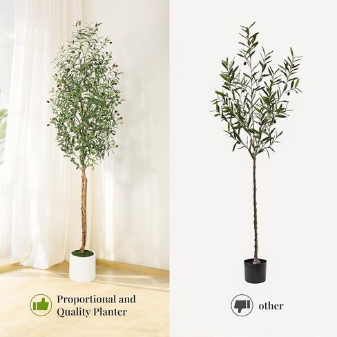 Artificial Olive Tree 5ft,Faux Plant with White Pot, Floor Fake Plants with Natural Wood Trunk and Fruits, Artificial Trees Indoor for Home Decor in Saudi Arabia