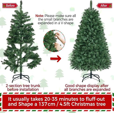 Yaheetech 6ft Spruce Pre-Lit Congrich Tree Tree Tree مع 300 مصابيح LED متعددة الألوان و 818 نصائح الفرع والمعادن للمنزل ، المكتب ، الديكور الحفلات ، الأخضر in Saudi Arabia