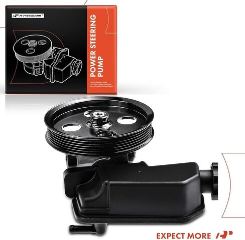 A-Premium Power Steering Pump, with Pulley, Compatible with Jeep Commander 2008-2010, Grand Cherokee 2008-2010, 3.7L 4.7L, Replace # 52089339AD in Saudi Arabia